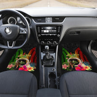 Vanuatu Independence Day Car Mats Boars Tusk and Melanesian Warrior Indipendens Dei