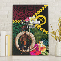 Vanuatu Indipendens Dei Canvas Wall Art Boars Tusk and Melanesian Warrior Hibiscus