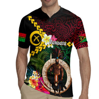 Vanuatu Indipendens Dei Rugby Jersey Boars Tusk and Melanesian Warrior Hibiscus LT03 - Polynesian Pride