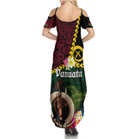 Vanuatu Indipendens Dei Summer Maxi Dress Boars Tusk and Melanesian Warrior Hibiscus LT03 - Polynesian Pride
