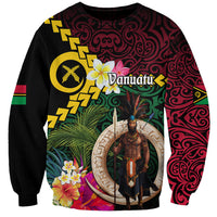 Vanuatu Indipendens Dei Sweatshirt Boars Tusk and Melanesian Warrior Hibiscus