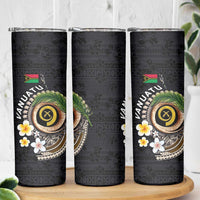 Vanuatu Independence Day Skinny Tumbler Melanesian Tribal Pig Tusk with Tropical Plants LT03 - Polynesian Pride