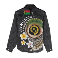 Vanuatu Independence Day Women Casual Shirt Melanesian Tribal Pig Tusk with Tropical Plants