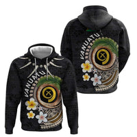 Vanuatu Independence Day Zip Hoodie Melanesian Tribal Pig Tusk with Tropical Plants