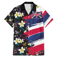 Hawaiian Flag Day Family Matching Mermaid Dress and Hawaiian Shirt Tropical Flowers and Leaves LT03 Dad's Shirt - Short Sleeve Black - Polynesian Pride