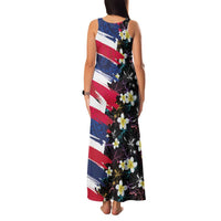 Hawaiian Flag Day Family Matching Tank Maxi Dress and Hawaiian Shirt Tropical Flowers and Leaves LT03 - Polynesian Pride