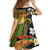 Vanuatu and Papua New Guinea Together Family Matching Off The Shoulder Long Sleeve Dress and Hawaiian Shirt Bird-of-paradise and Pig Tusk Melanesian Pattern LT03 - Polynesian Pride
