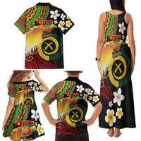 Vanuatu and Papua New Guinea Together Family Matching Tank Maxi Dress and Hawaiian Shirt Bird-of-paradise and Pig Tusk Melanesian Pattern LT03 - Polynesian Pride