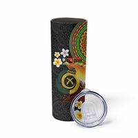 Vanuatu and Papua New Guinea Together Skinny Tumbler Bird-of-paradise and Pig Tusk Melanesian Pattern LT03 - Polynesian Pride