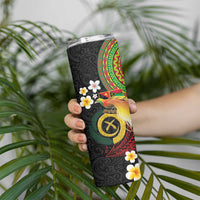 Vanuatu and Papua New Guinea Together Skinny Tumbler Bird-of-paradise and Pig Tusk Melanesian Pattern LT03 - Polynesian Pride