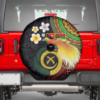 Vanuatu and Papua New Guinea Together Spare Tire Cover Bird-of-paradise and Pig Tusk Melanesian Pattern LT03 - Polynesian Pride