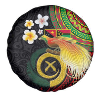 Vanuatu and Papua New Guinea Together Spare Tire Cover Bird-of-paradise and Pig Tusk Melanesian Pattern LT03 - Polynesian Pride