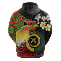Vanuatu and Papua New Guinea Together Zip Hoodie Bird-of-paradise and Pig Tusk Melanesian Pattern LT03 - Polynesian Pride