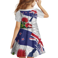New Zealand Christmas Family Matching Puletasi and Hawaiian Shirt Meri Kirihimete-Tuatara and Pohutukawa White Color LT03 - Polynesian Pride