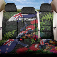 New Zealand Christmas Back Car Seat Cover Meri Kirihimete-Tuatara and Pohutukawa Black Color LT03 One Size Black - Polynesian Pride