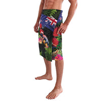 New Zealand Christmas Lavalava Meri Kirihimete-Tuatara and Pohutukawa Black Color