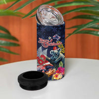 Australia and New Zealand 4 in 1 Can Cooler Tumbler Merry Christmas-Tuatara and Koala with Plants Xmas Style LT03 - Polynesian Pride