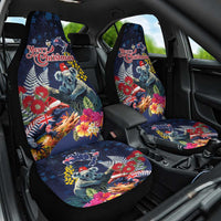 Australia and New Zealand Car Seat Cover Merry Christmas-Tuatara and Koala with Plants Xmas Style LT03 One Size Navy - Polynesian Pride