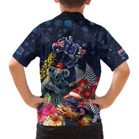 Australia and New Zealand Family Matching Puletasi and Hawaiian Shirt Merry Christmas-Tuatara and Koala with Plants Xmas Style LT03 - Polynesian Pride