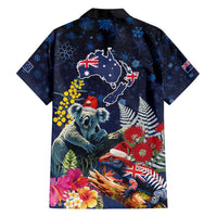 Australia and New Zealand Family Matching Short Sleeve Bodycon Dress and Hawaiian Shirt Merry Christmas-Tuatara and Koala with Plants Xmas Style LT03 - Polynesian Pride