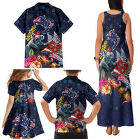 Australia and New Zealand Family Matching Tank Maxi Dress and Hawaiian Shirt Merry Christmas-Tuatara and Koala with Plants Xmas Style LT03 - Polynesian Pride