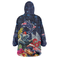 Australia and New Zealand Wearable Blanket Hoodie Merry Christmas-Tuatara and Koala with Plants Xmas Style LT03 - Polynesian Pride