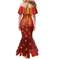 Samoa Tapa Pacific Tribal Pattern Family Matching Mermaid Dress and Hawaiian Shirt Hibiscus and Plumeria LT03 - Polynesian Pride