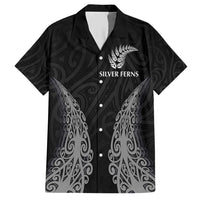 New Zealand Netball Family Matching Short Sleeve Bodycon Dress and Hawaiian Shirt Koru and Maori Tattoo Jersey LT03 Dad's Shirt - Short Sleeve Black - Polynesian Pride