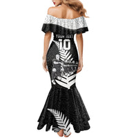 Custom New Zealand World Cup 2023 Family Matching Mermaid Dress and Hawaiian Shirt Aotearoa Haka Rugby with Silver Fern Maori Ethnic Pattern LT03 - Polynesian Pride