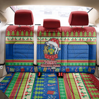 Solomon Islands Christmas Back Car Seat Cover Santa With Flag Of Solomon Polynesian Tribal Xmas Vibe LT03 - Polynesian Pride