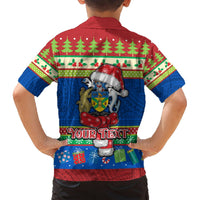 Personalised Solomon Islands Christmas Hawaiian Shirt Santa With Flag Of Solomon Polynesian Tribal Xmas Vibe LT03 - Polynesian Pride