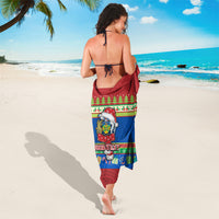 Personalised Solomon Islands Christmas Sarong Santa With Flag Of Solomon Polynesian Tribal Xmas Vibe LT03 - Polynesian Pride