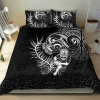 Personalised New Zealand Rugby Bedding Set Maori Warrior Rugby with Silver Fern Sleeve Tribal Ethnic Style LT03 - Polynesian Pride