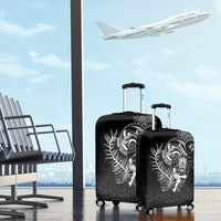 Personalised New Zealand Rugby Luggage Cover Maori Warrior Rugby with Silver Fern Sleeve Tribal Ethnic Style LT03 - Polynesian Pride