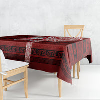 Personalized New Zealand Christmas Tablecloth Santa Claus and Kiwi Bird Maori Tattoo Koru Pattern LT03 - Polynesian Pride