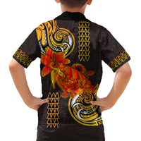 Hawaii Turtle Hibiscus Flower Family Matching Tank Maxi Dress and Hawaiian Shirt Polynesian Tattoo LT03 - Polynesian Pride