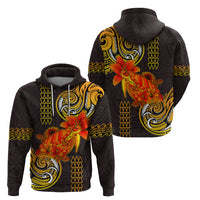 Hawaii Turtle Hibiscus Flower Hoodie Polynesian Tattoo LT03 - Polynesian Pride