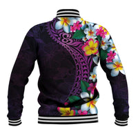 Hawaiian Plumeria-Polynesian Art Tattoo Mauve Color Baseball Jacket