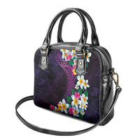 Hawaiian Plumeria-Polynesian Art Tattoo Mauve Color Shoulder Handbag