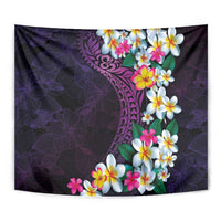 Hawaiian Plumeria-Polynesian Art Tattoo Mauve Color Tapestry LT03 - Polynesian Pride