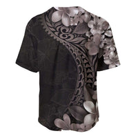 Hawaiian Plumeria-Polynesian Art Tattoo Grayscale Color Baseball Jersey LT03 - Polynesian Pride