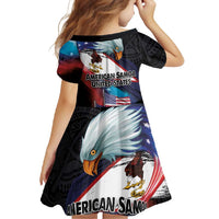 American Samoa and United States Together Family Matching Mermaid Dress and Hawaiian Shirt National Flag with Eagle-Hibiscus and Rose LT03 - Polynesian Pride