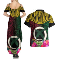 Vanuatu 44th Anniversary Independence Day Couples Matching Summer Maxi Dress and Hawaiian Shirt Boars Tusk and Namele Plant LT03 - Polynesian Pride