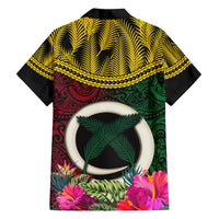 Vanuatu 44th Anniversary Independence Day Family Matching Long Sleeve Bodycon Dress and Hawaiian Shirt Boars Tusk and Namele Plant LT03