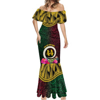 Vanuatu 44th Anniversary Independence Day Mermaid Dress Boars Tusk and Namele Plant LT03 - Polynesian Pride