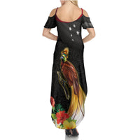 Papua New Guinea Independence Day Summer Maxi Dress PNG Flag and Bird-of-Paradise LT03 - Polynesian Pride