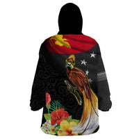 Papua New Guinea Independence Day Wearable Blanket Hoodie PNG Flag and Bird-of-Paradise LT03 - Polynesian Pride