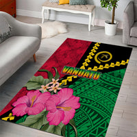Vanuatu Flag Hibiscus Polynesian Pattern Area Rug