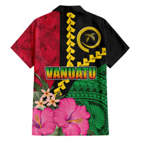 Vanuatu Flag Hibiscus Polynesian Pattern Family Matching Tank Maxi Dress and Hawaiian Shirt