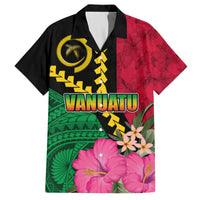 Vanuatu Flag Hibiscus Polynesian Pattern Hawaiian Shirt LT03 Black - Polynesian Pride